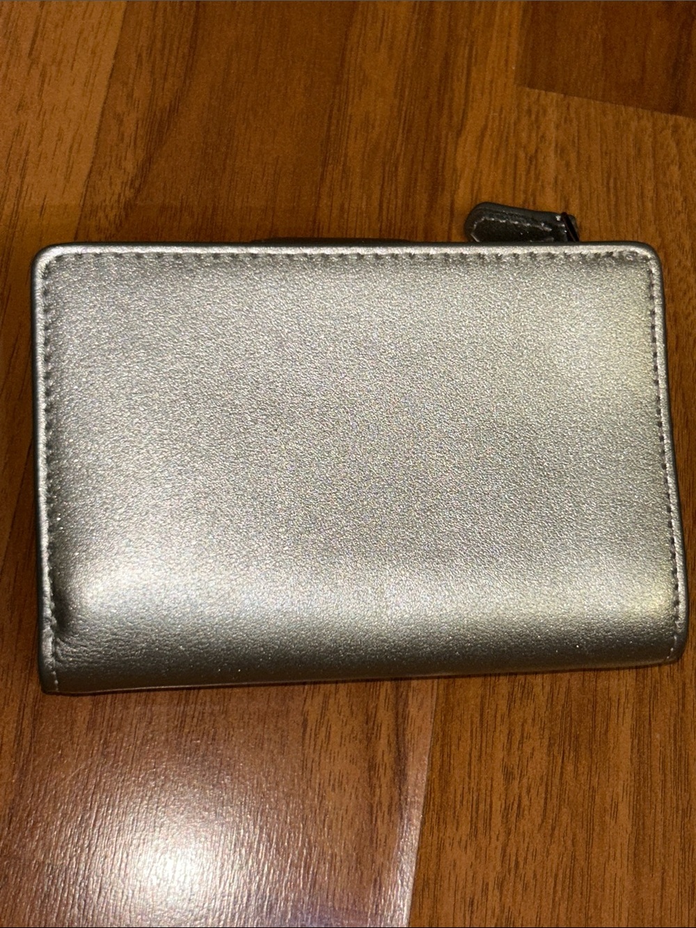 Coach Silver Metallic Medium Corner Zip Wallet - Picture 8 of 12